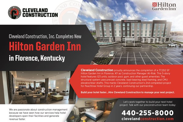 Cleveland Construction Completes Construction of New Hilton Garden Inn in Florence, Kentucky