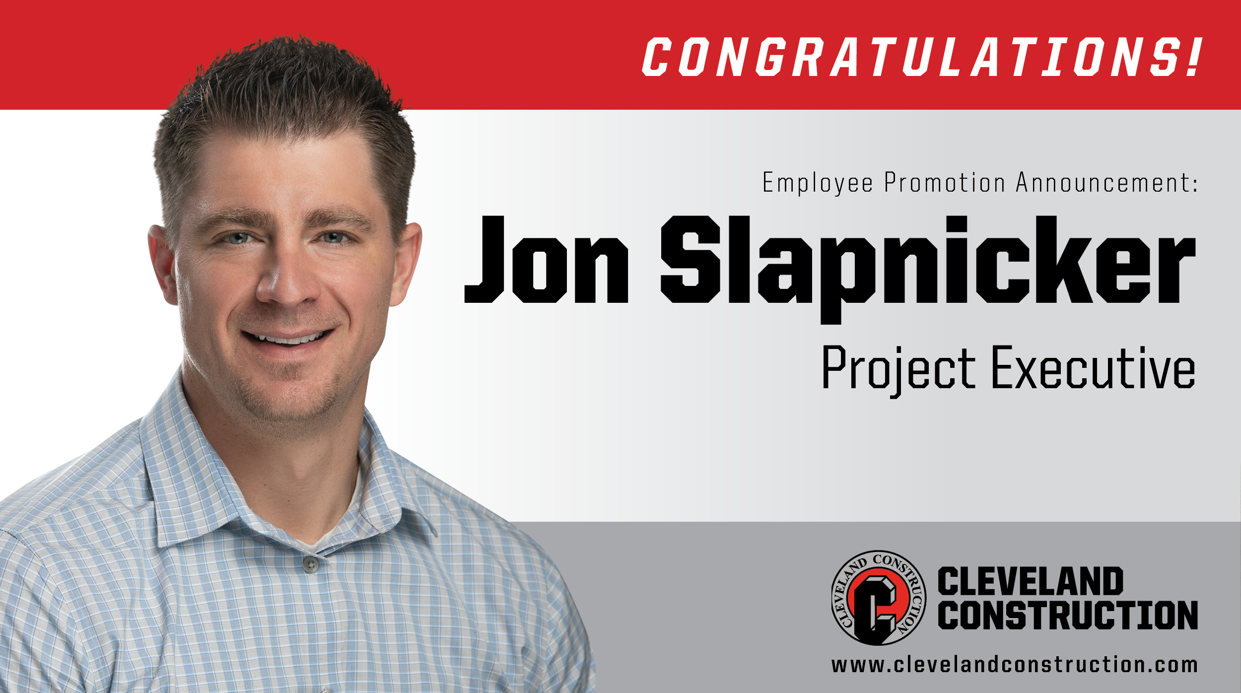 Cleveland Construction Promotes Jon Slapnicker to Project Executive of Hospitality Contracting